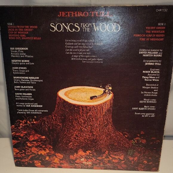 Jethro Tull 'Songs from the Wood' Vinyl Record - Picture 2 of 6